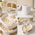 4 Layers Jewellery Box, 360 Degree Rotating Jewelry Box,
