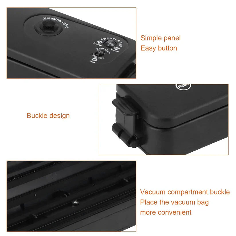 Vacuum Sealer Machine with 10 Bags, Automatic Hands-Free, Smart Food Preservation (1 Set)