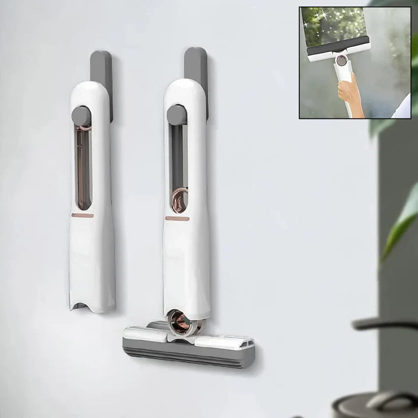 Portable Self-Squeeze Short Mop, Mini Hand Wash-Free Strong Absorbent Mop with 1 Cotton Head, Cleaning Sponge For Bathroom Kitchens Table&nbsp;- Brown Box