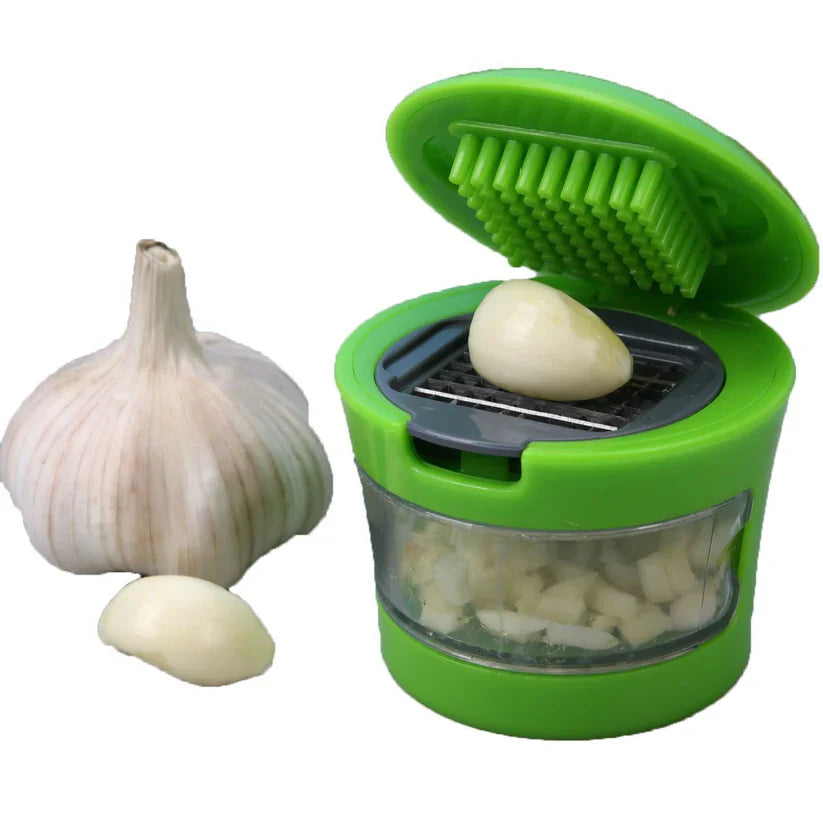 Garlic Cutter/Chopper/Crusher for Kitchen (Green, 1 Pc)